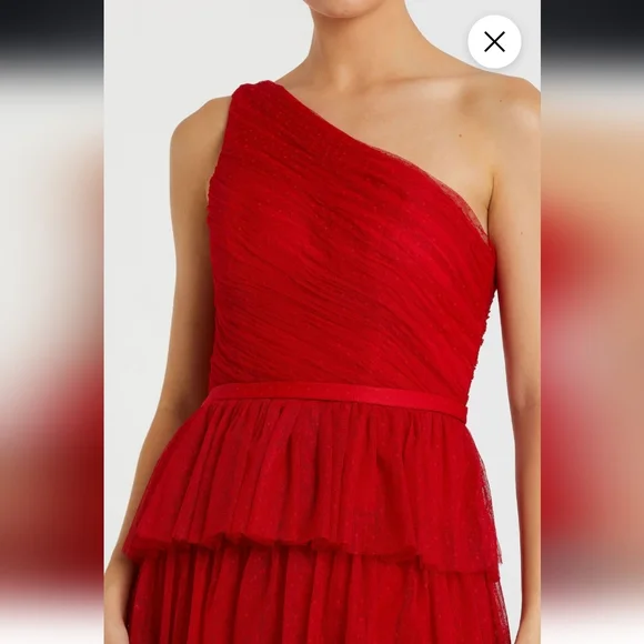 NWT Mac Dugggal Tiered One-Shoulder Gown size 6 - Picture 8 of 12